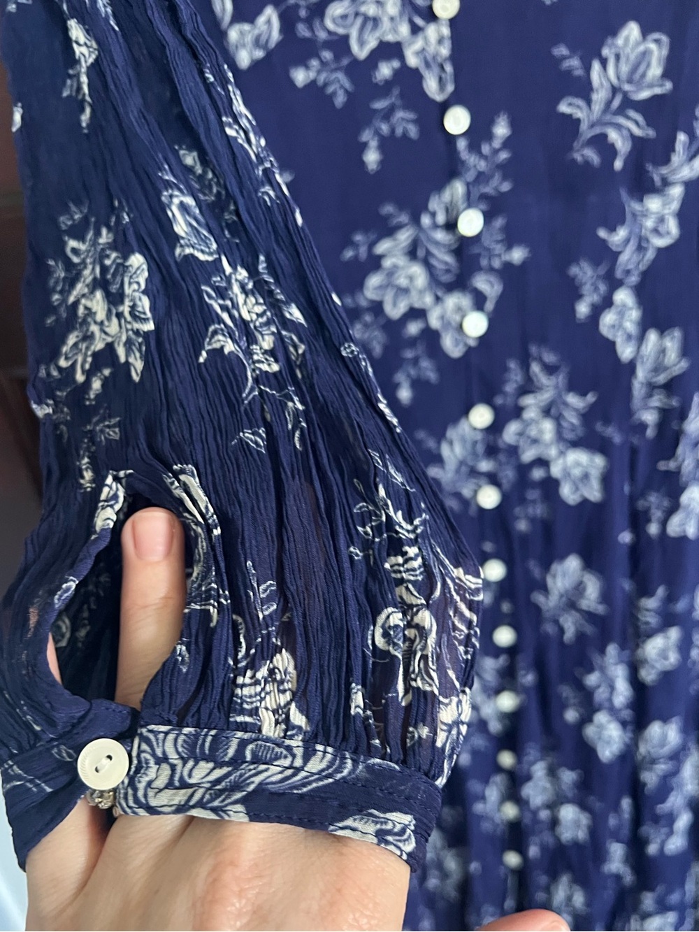 Polo Ralph Lauren Women’s Maxi Dress Sheer Sleeve Navy Size 12 - Picture 6 of 11